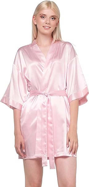 Turquaz Women's Bride Bridesmaids Robe - Satin Kimono Robes for Women